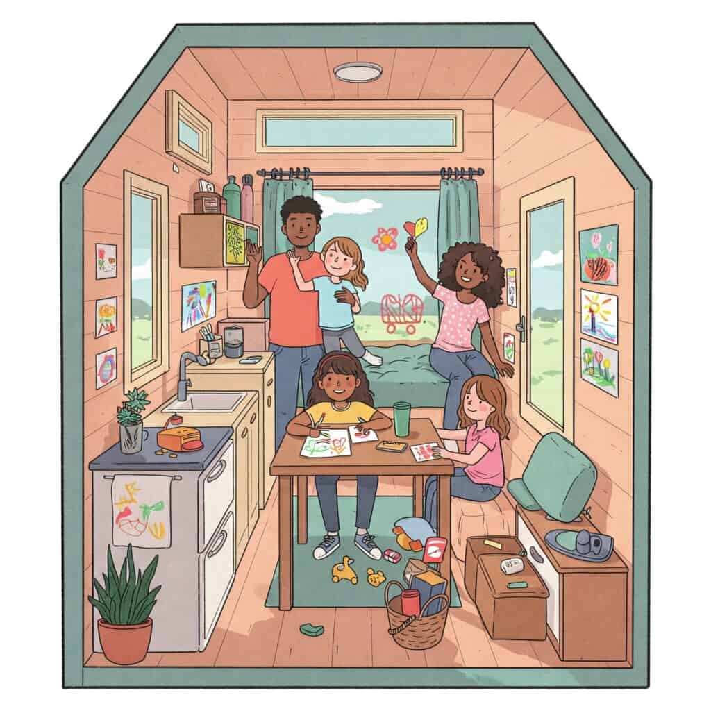 Tiny House mit Familie
